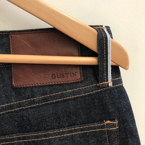 Gustin #210 pure blue Straight Selvedge Jeans 33 - Picture 4 of 5